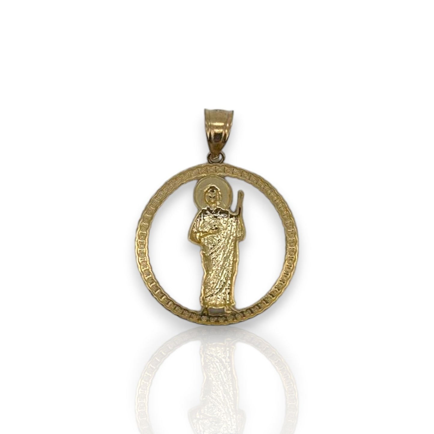 Saint Jude Two Tone Pendant - 14K Yellow Gold