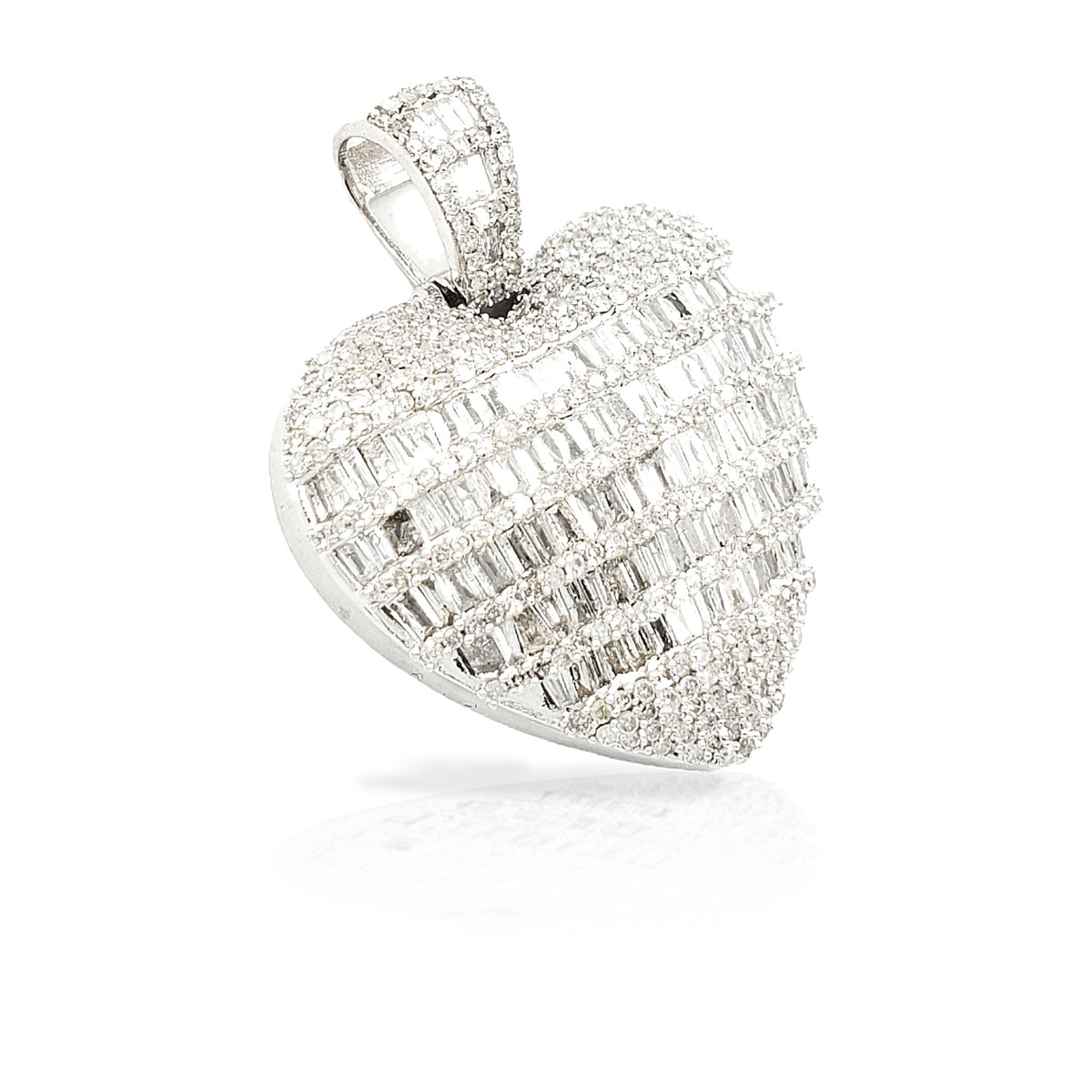 14K Baguette Diamond Heart With 2.51 Carats Of Diamonds