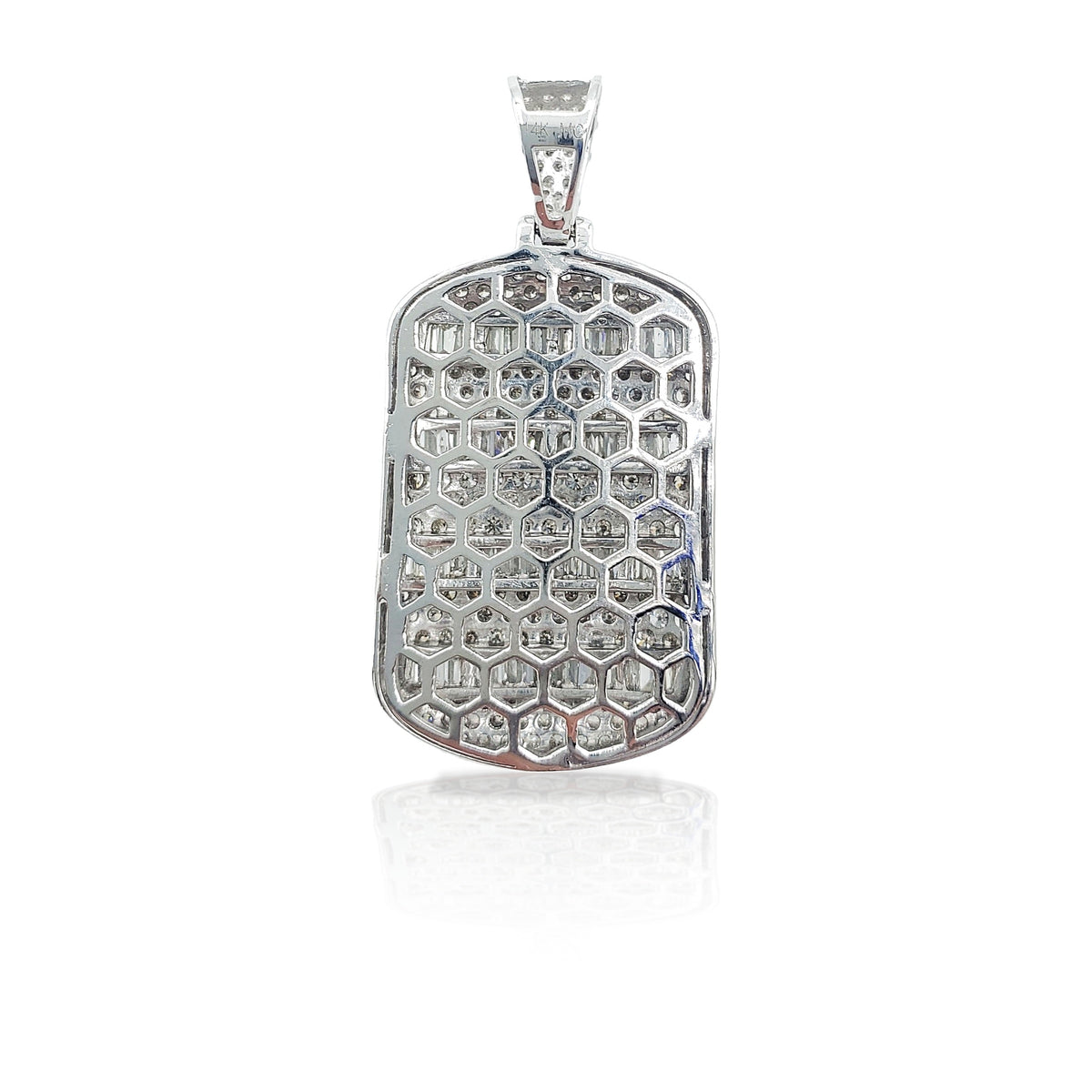 14K Diamond Dog Tag With 3.86 Carats Of Diamonds
