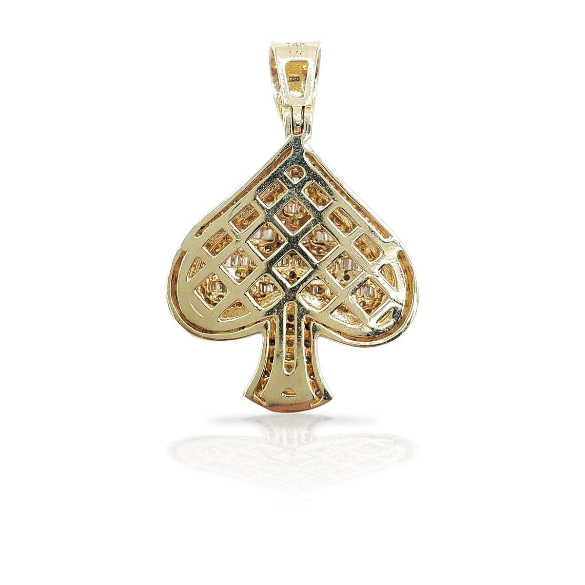 14K Baguette Diamond Ace of Spades With 1.73 Carats Of Diamonds