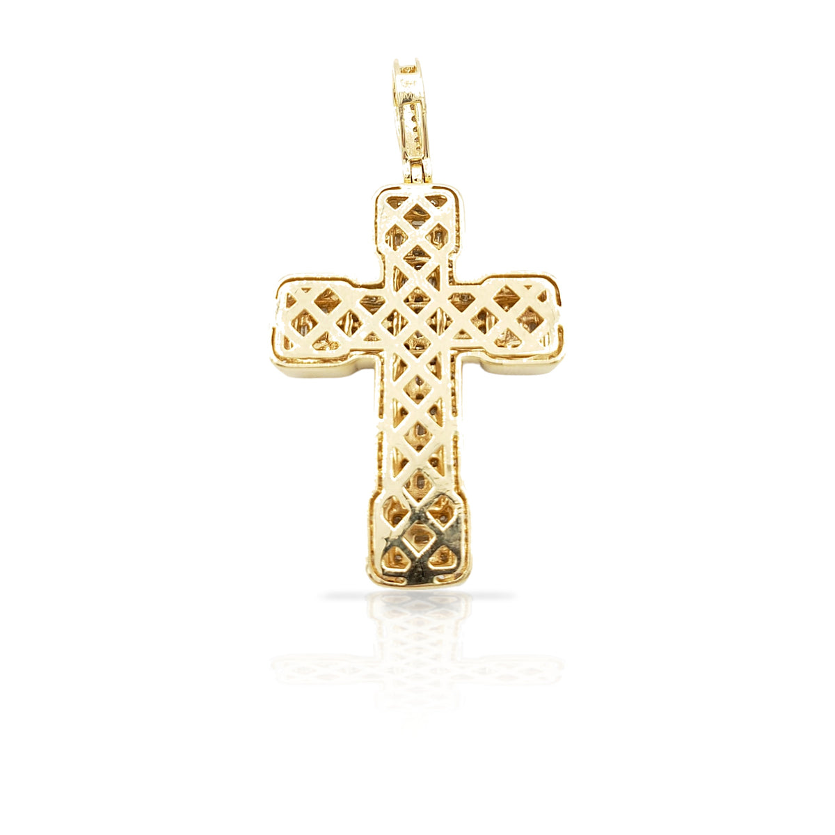 2.0 14K Diamond Cross With 1.95 Carats Of Diamonds