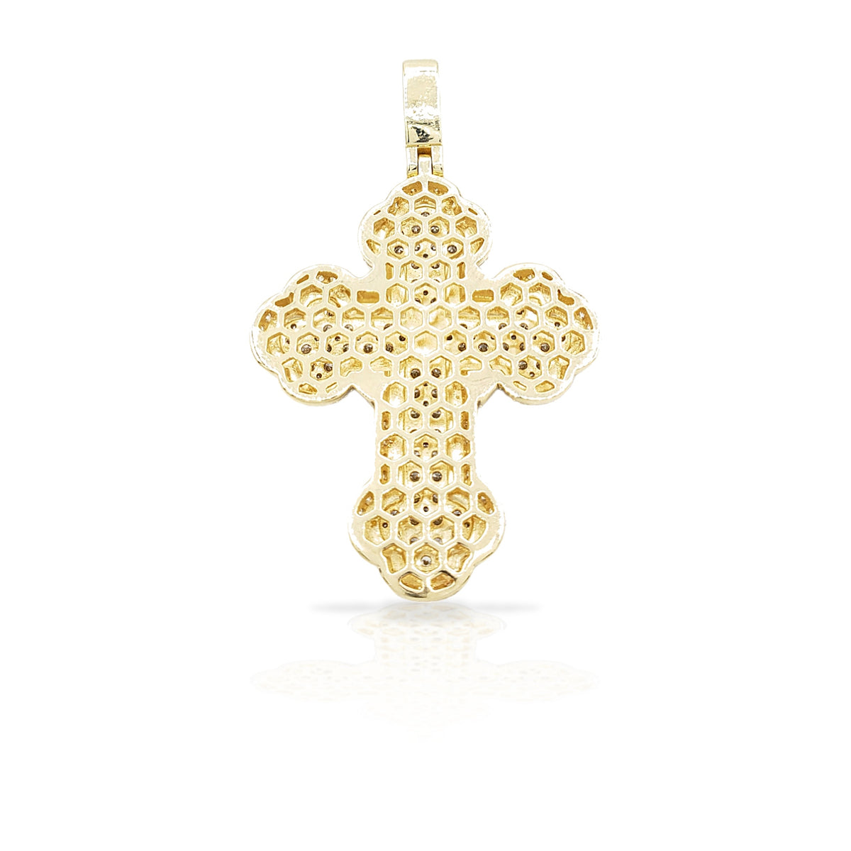 14K Chrome Diamond Cross With 3.63 Carats Of Diamonds