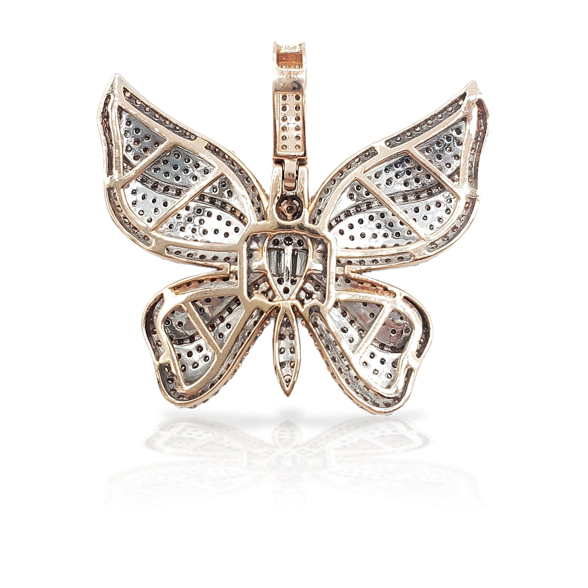 14K Baguette Diamond Butterfly With 2.56 Carats Of Diamonds