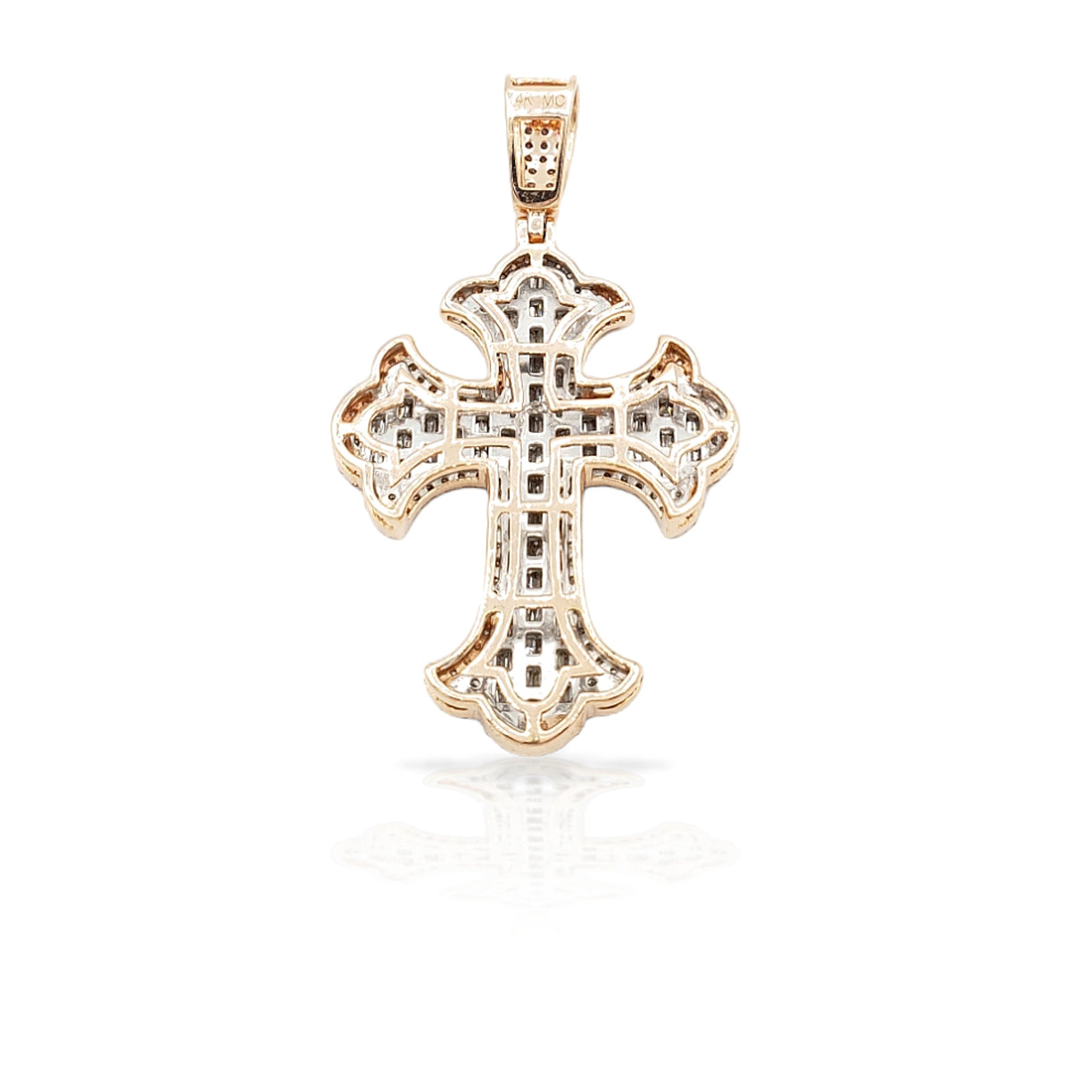 14K Chrome Diamond Cross With 1.51 Carats Of Diamonds