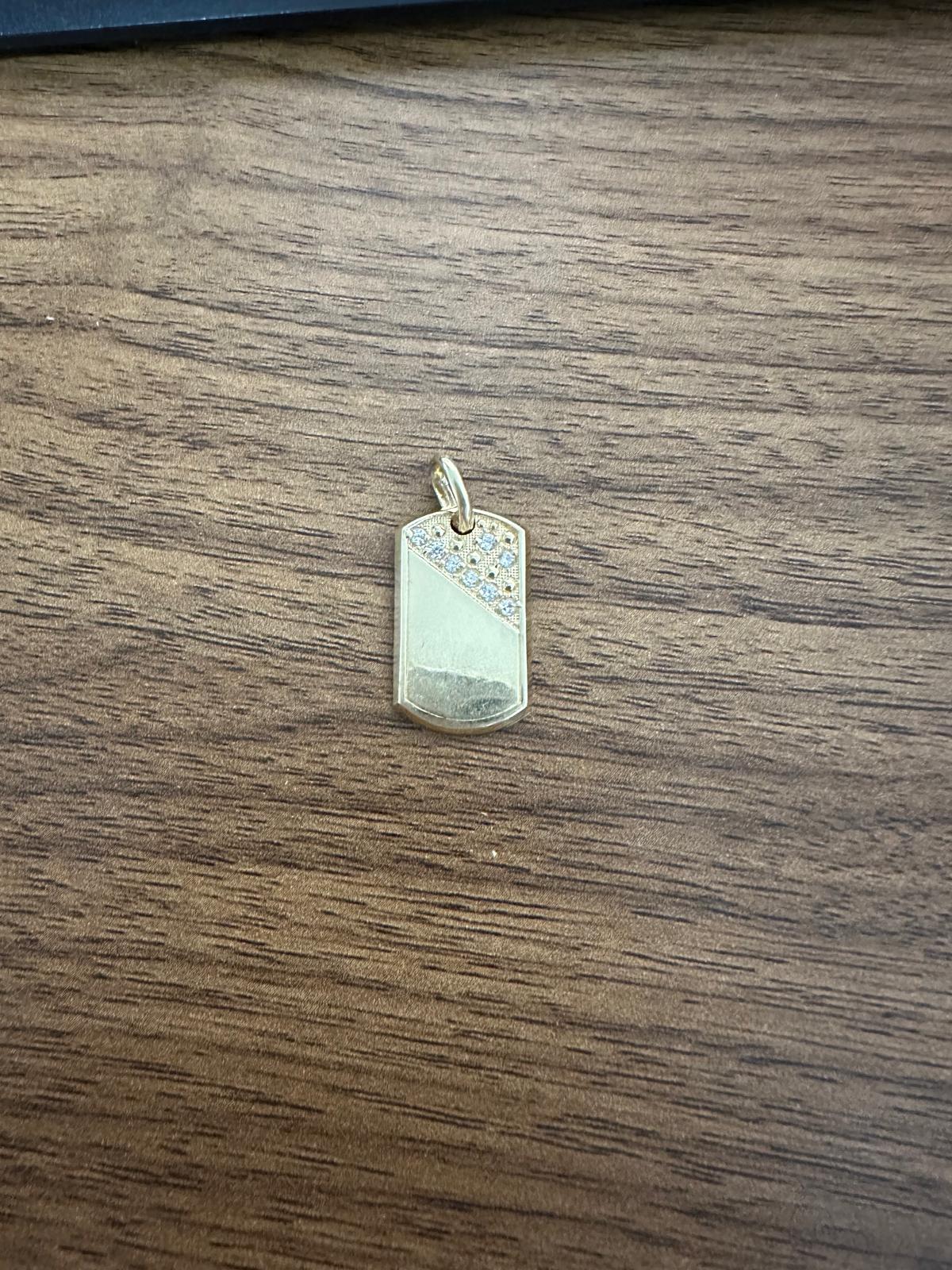 14K Yellow Gold - Flat Cubic Zirconia Pendant