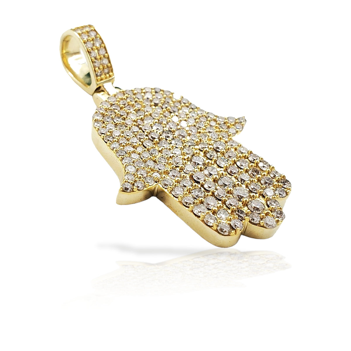 14K Diamond Hamsa With 4.76 Carats Of Diamonds