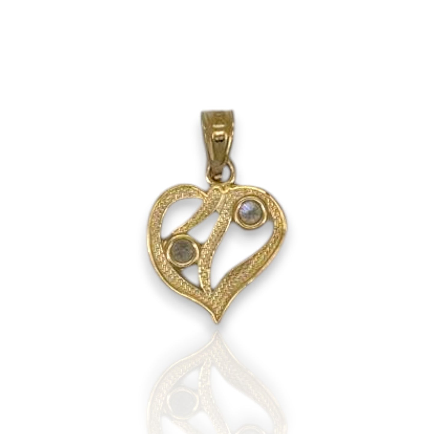 Heart Cz Pendant - 10K Yellow Gold