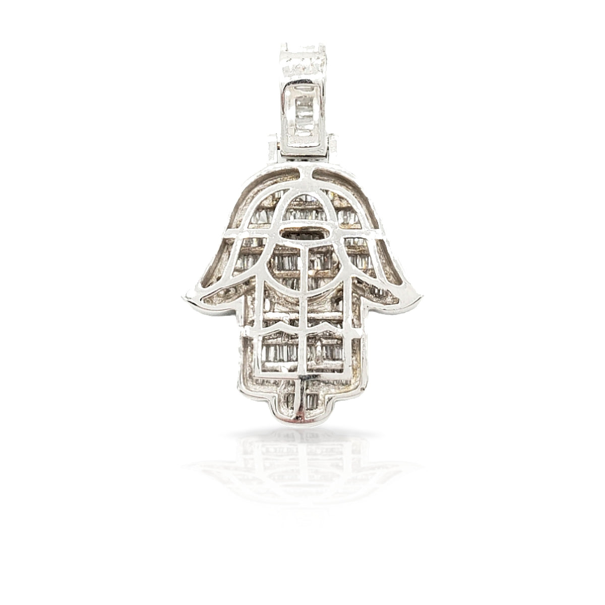 14K Baguette Diamond Hamsa With .99 Carats Of Diamonds