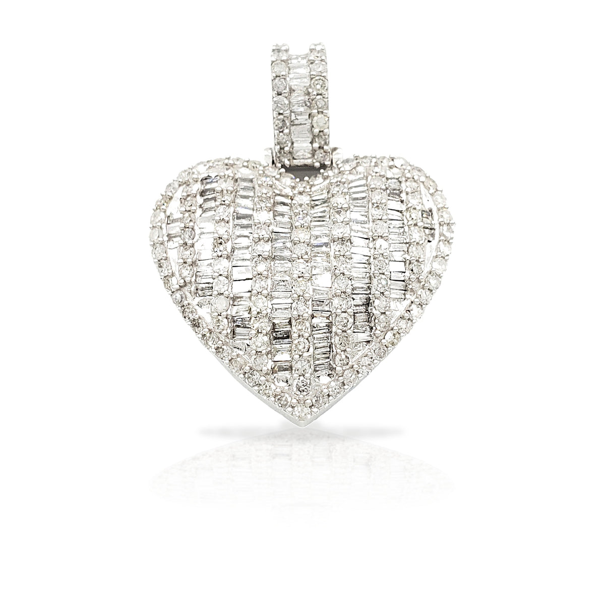 14K Baguette Diamond Heart With 1.92 Carats Of Diamonds