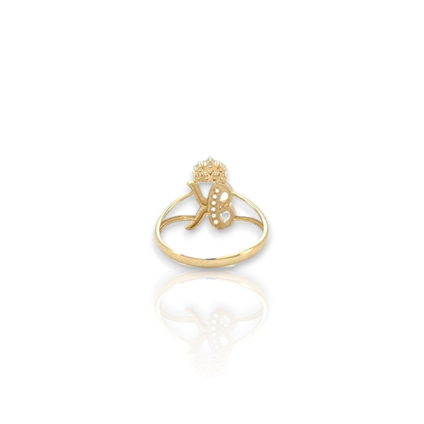 Initial Ring Letter CZ - 10K Yellow Gold