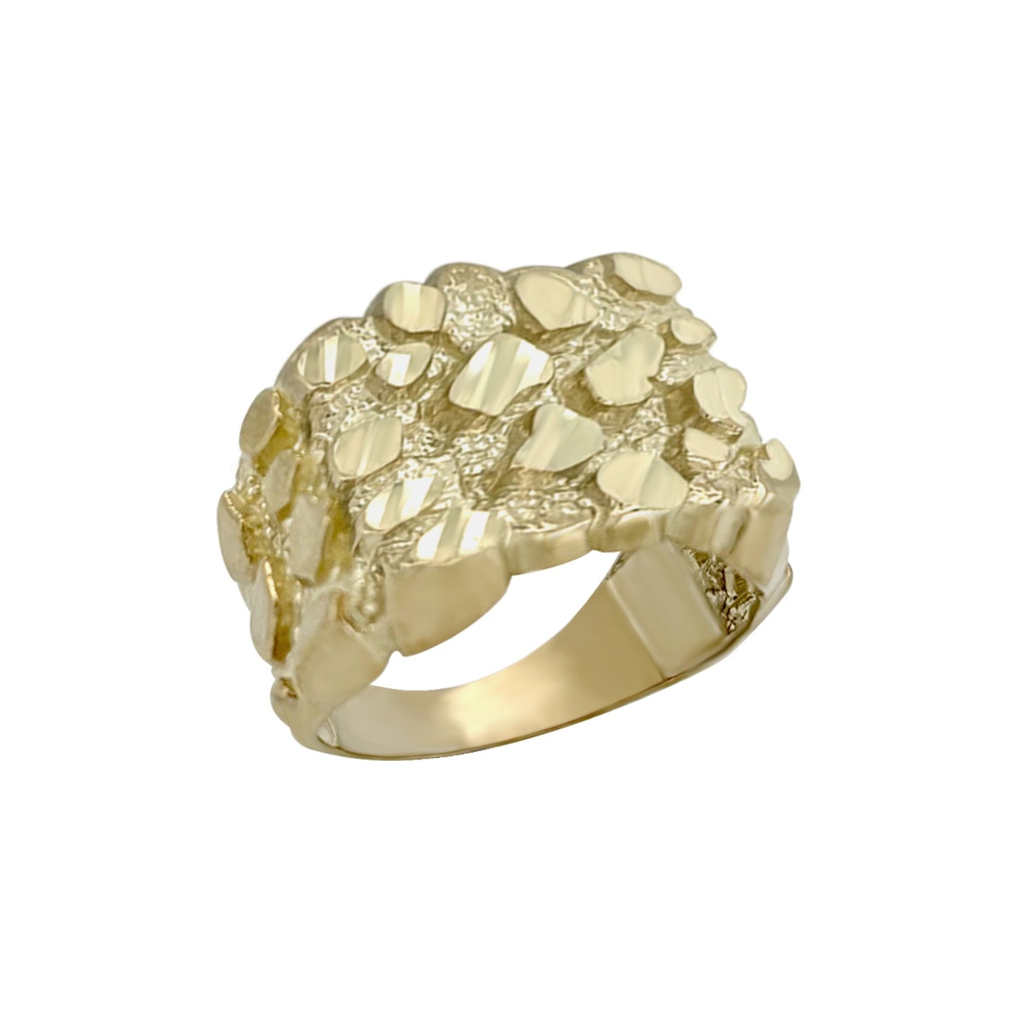 Nugget Square Ring - 10K Yellow Gold
