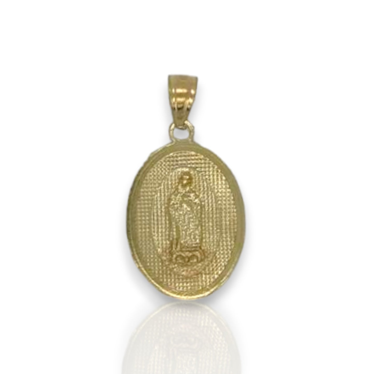 Virgin Guadalupe Two Tone Pendant - 10K Yellow Gold