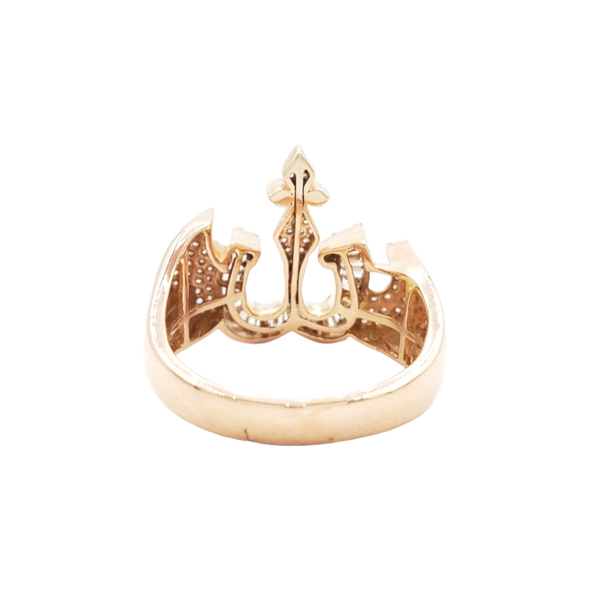 14K Gold Allah Baguette Natural Diamond Ring for Men – 0.92 CTW