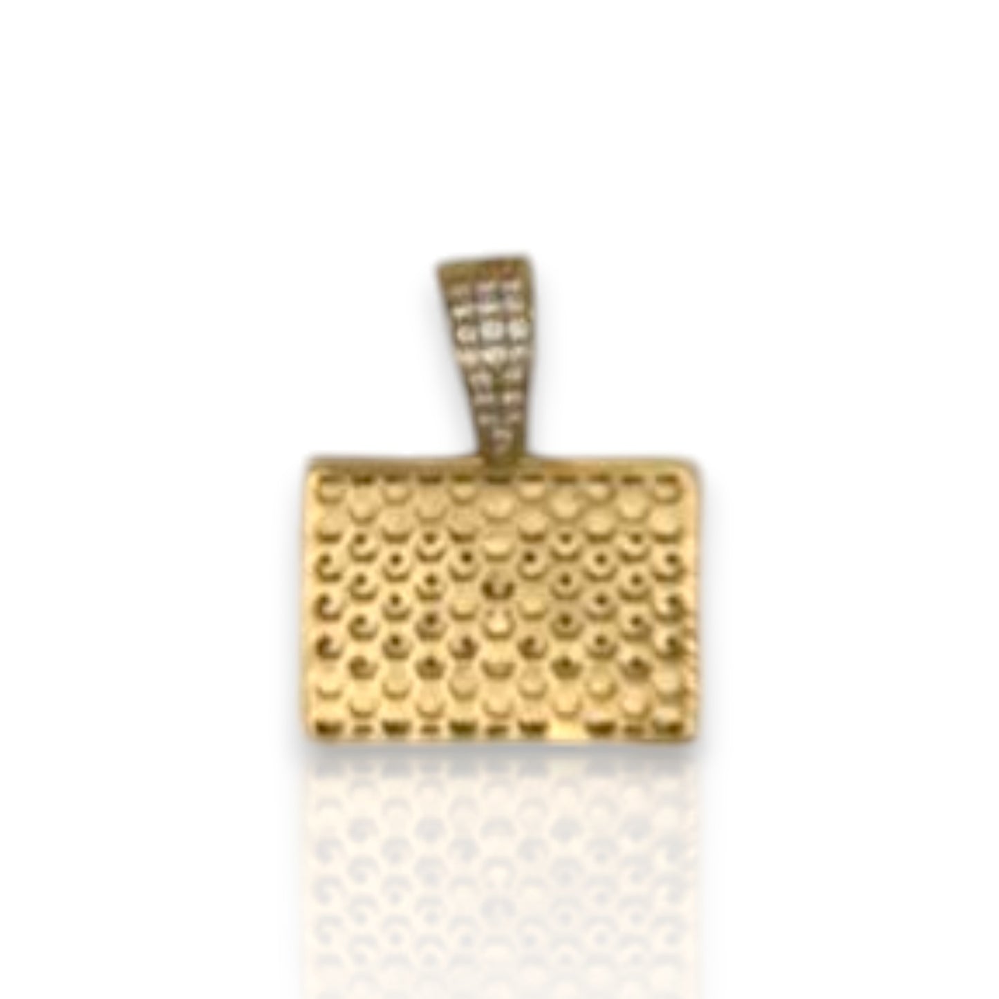 Israel Flag Cz Pendant - 14K Yellow Gold
