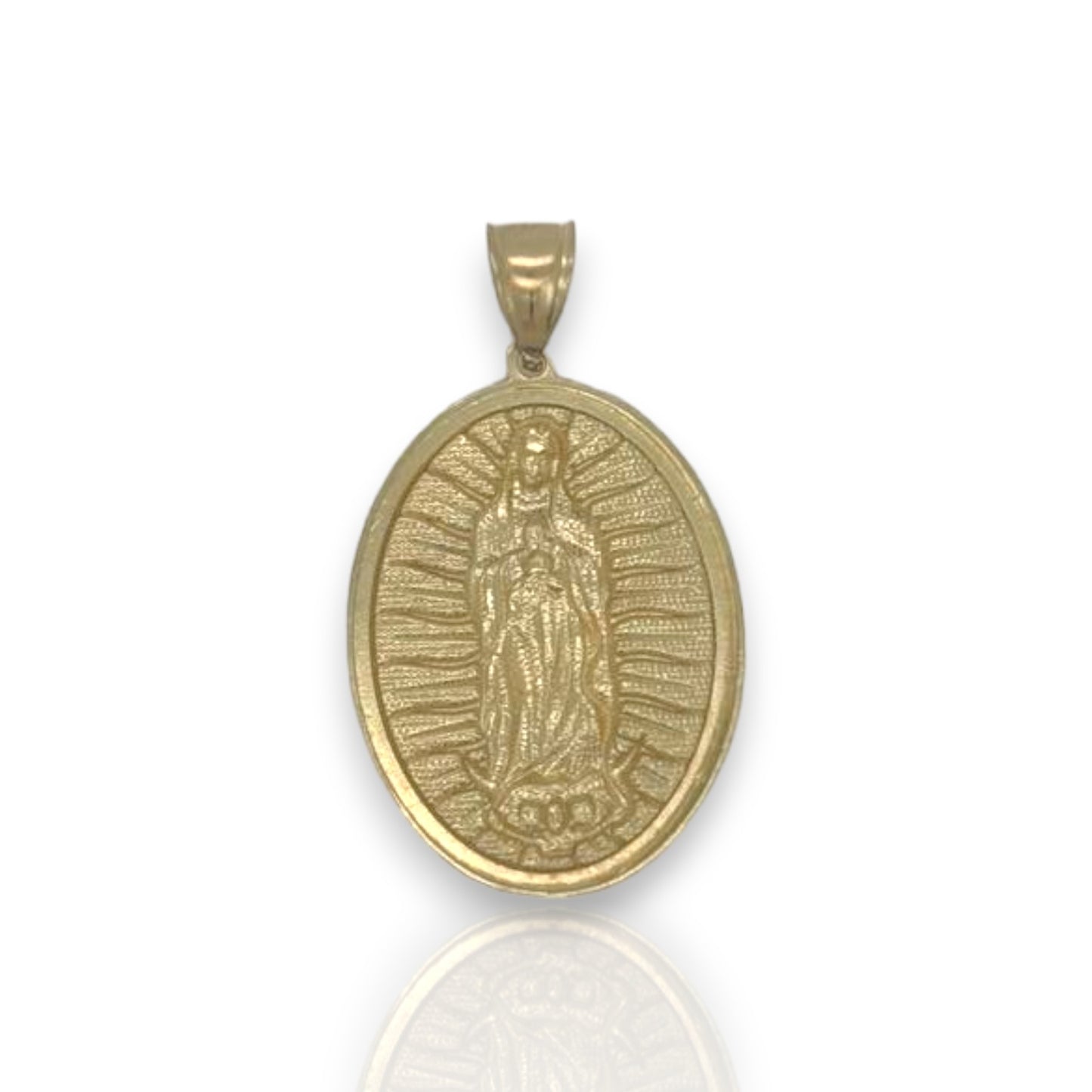 Virgin Mary Two Tone Pendant - 10K Yellow Gold