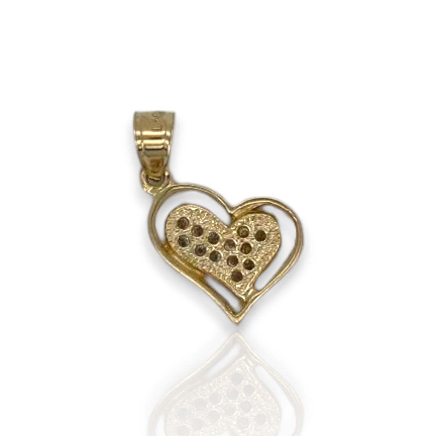 Heart Cz Pendant - 10K Yellow Gold