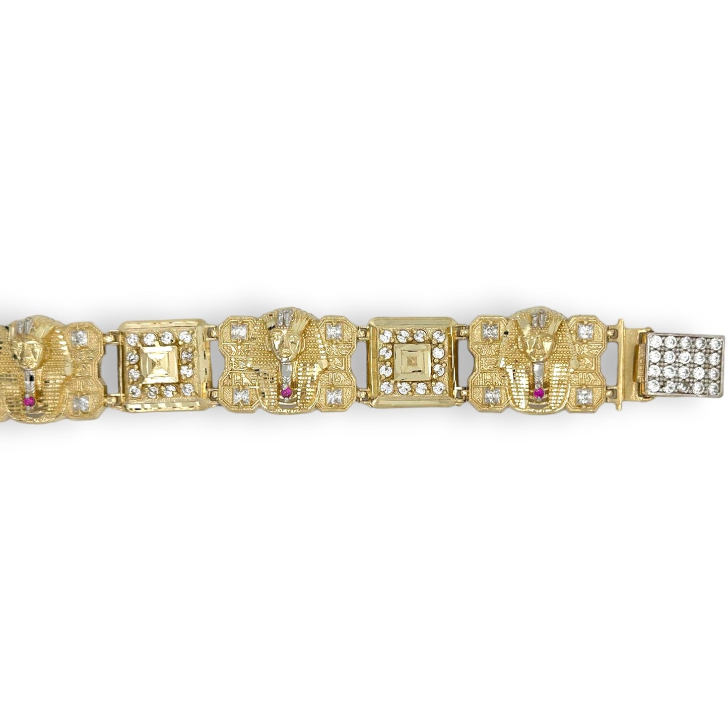 Charm Egyptian "Pharaoh" Bracelet - 10K Yellow Gold