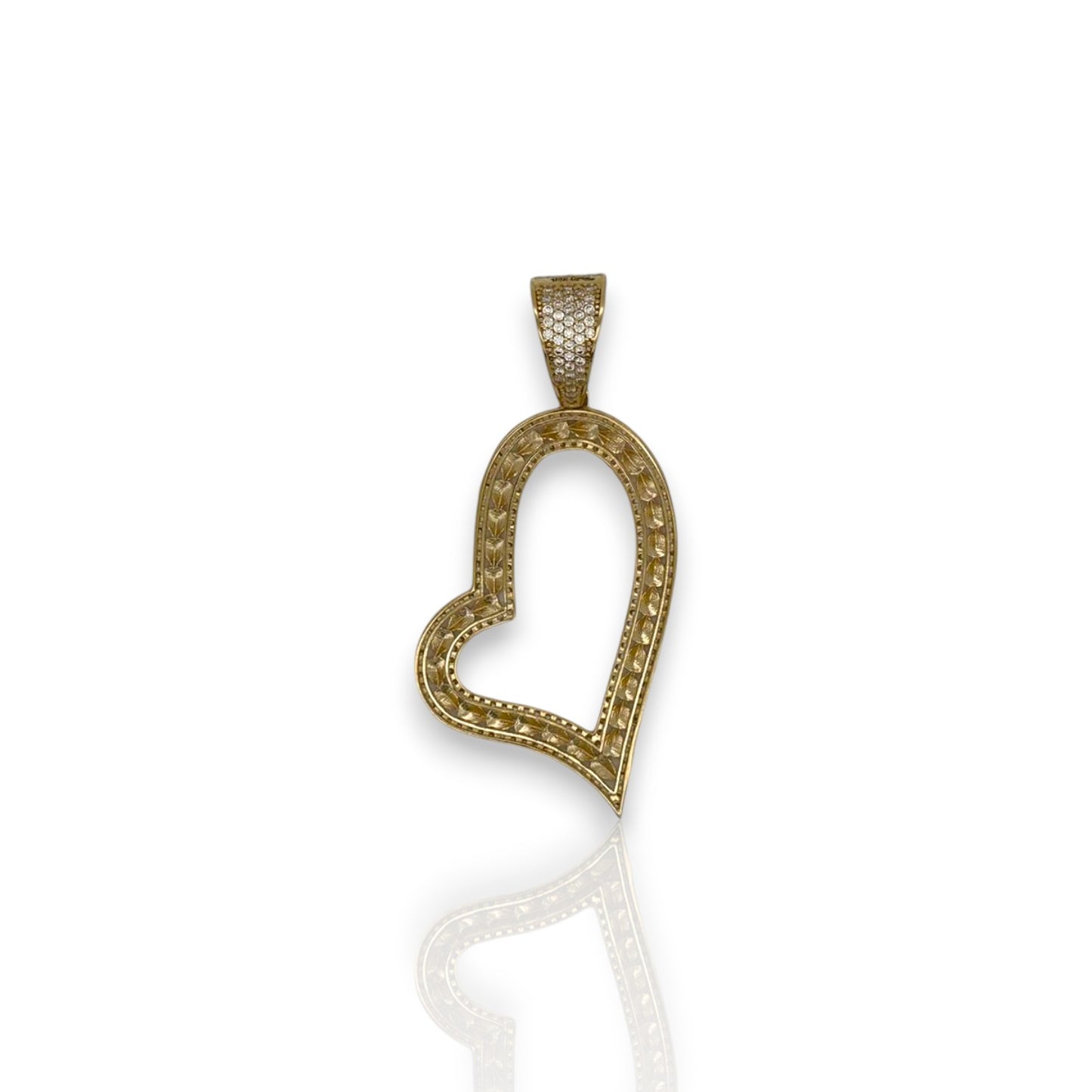 Heart Cz Pendant - 14K Yellow Gold