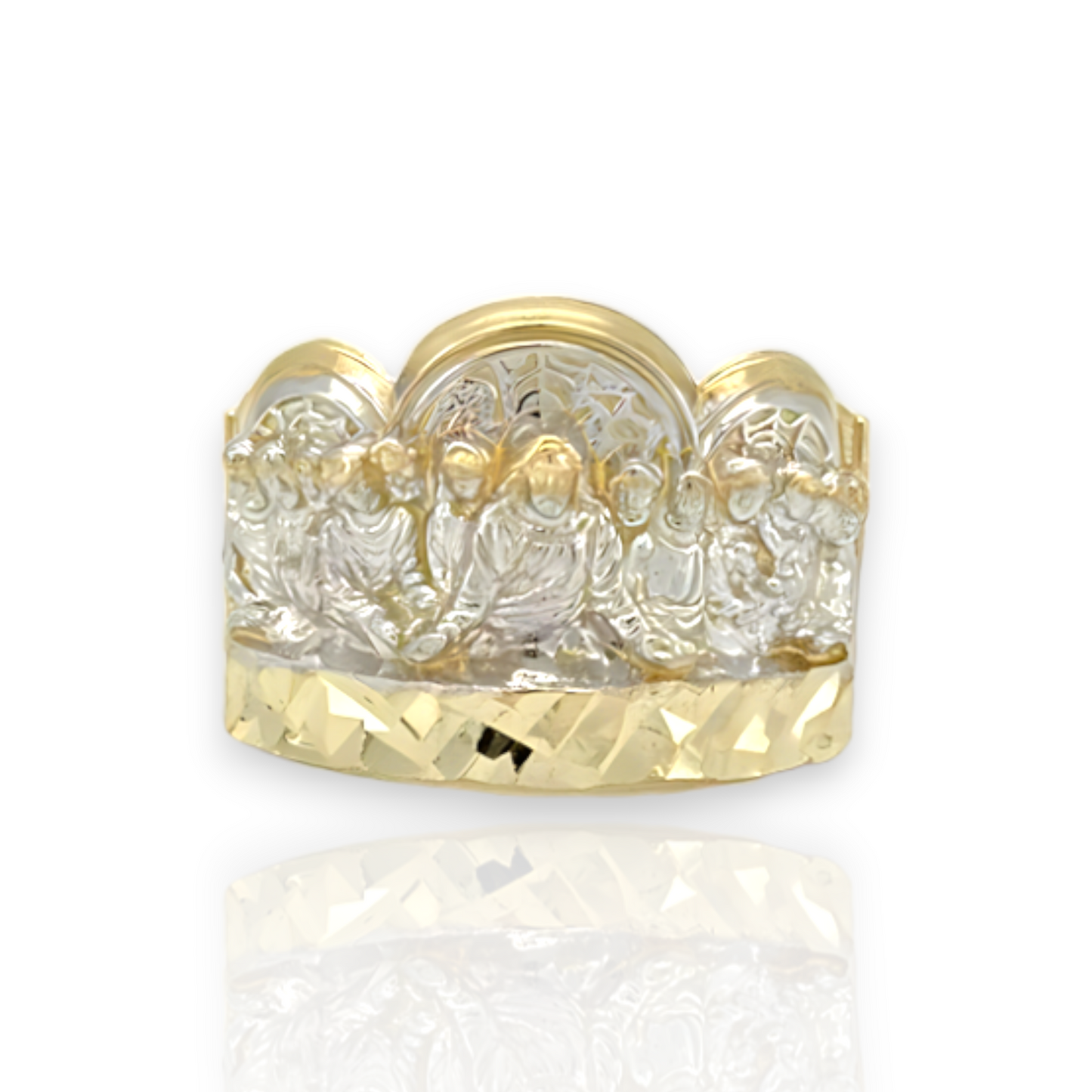 Last Supper Two Tone Ring - 10K Yellow Gold