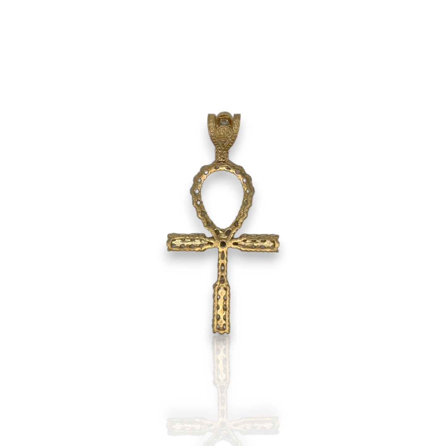 Ankh Cz Cross - 14K Yellow Gold