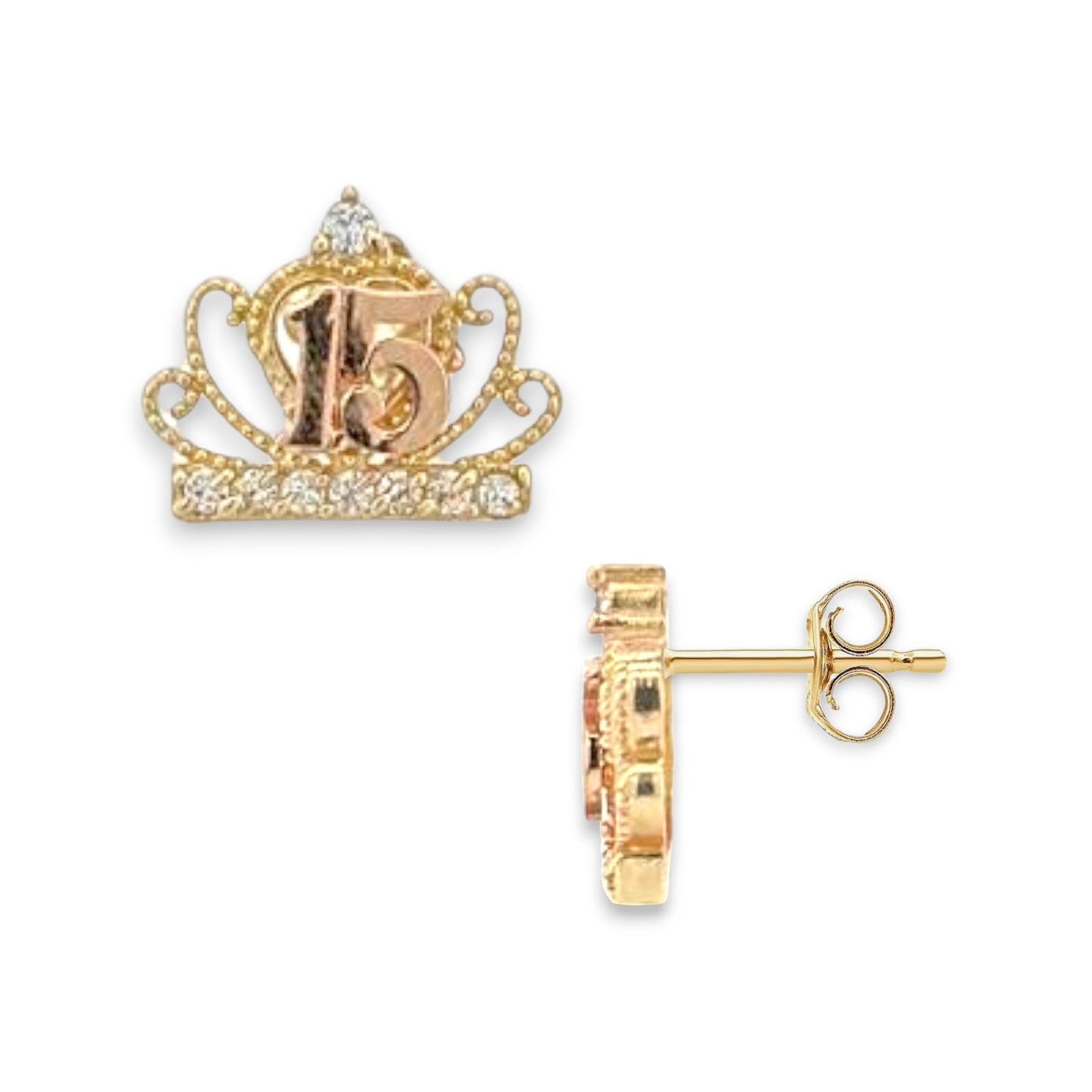 Quinceanera ZC Earrings - 10K Yellow Gold
