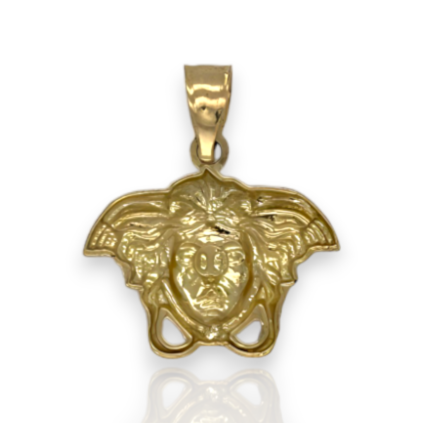 Colgante con dije de cara de Medusa - Oro amarillo de 10 quilates