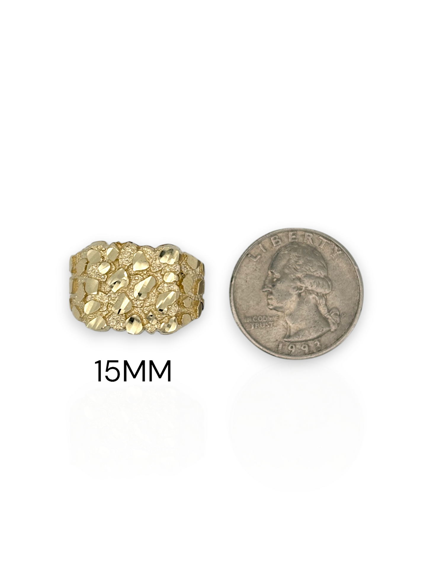 Nugget Square Ring - 10K Yellow Gold