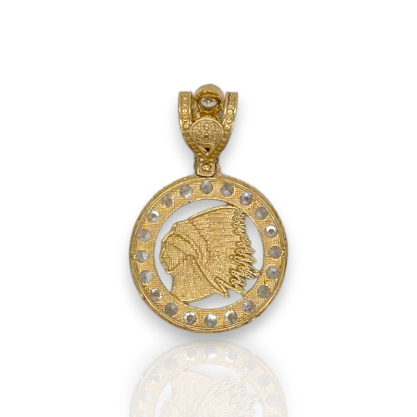 Colgante "Jefe" nativo americano - Oro amarillo de 14 k
