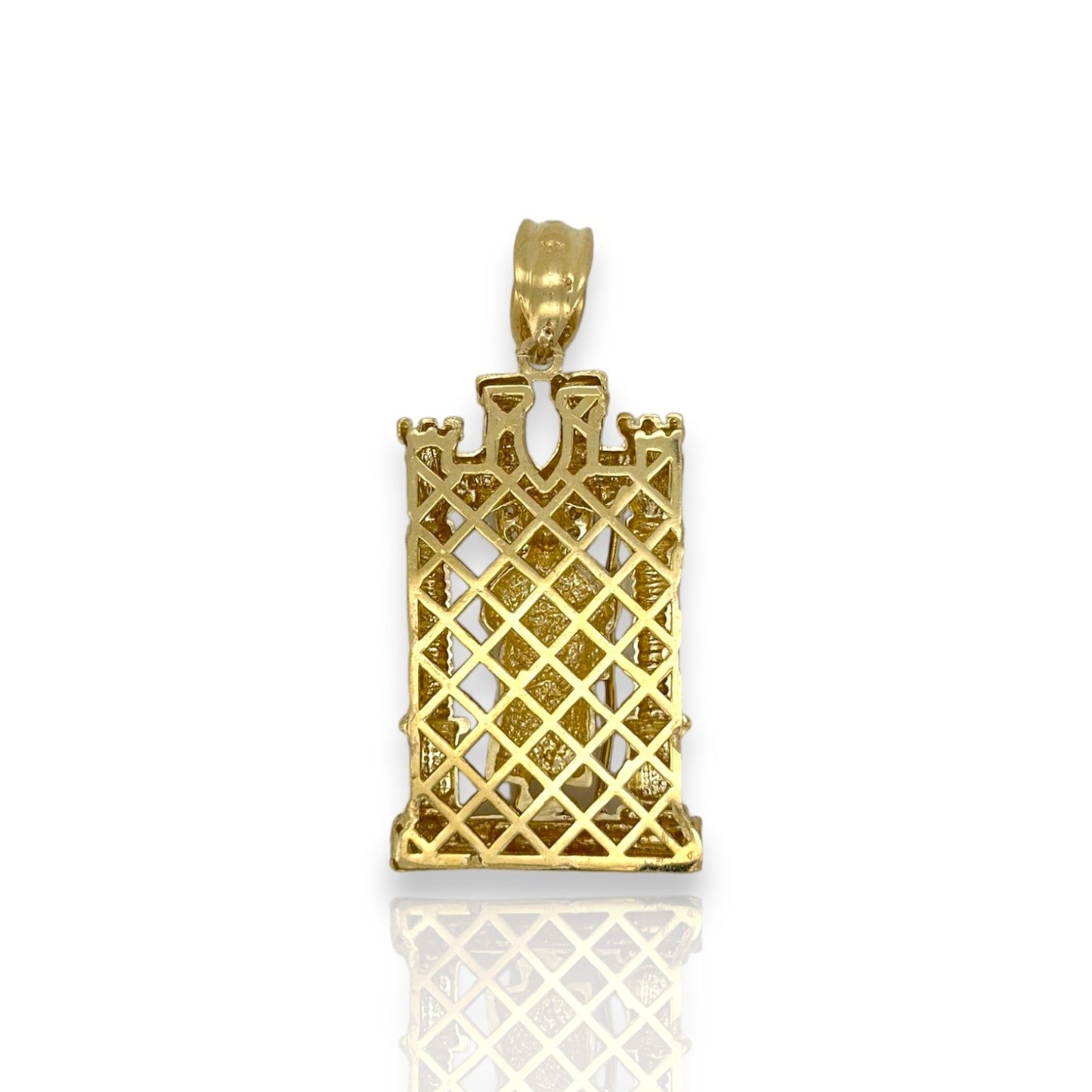 St Jude Two Tone Pendant CZ - 10k Yellow Gold