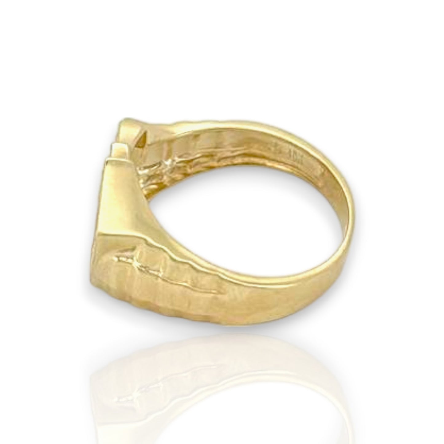 Poker Cards CZ Ring - 10K Yellow Gold