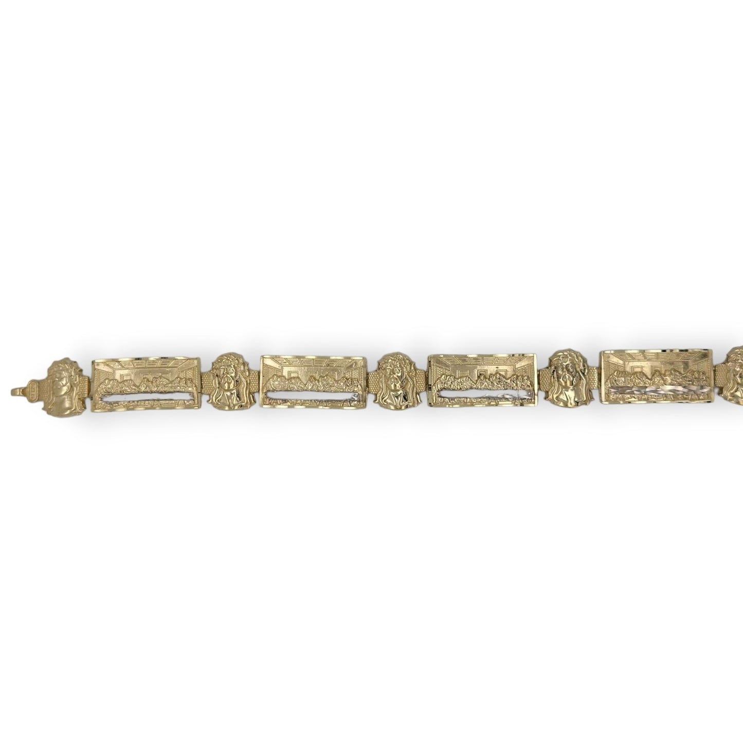 Charm "Jesus Last Supper" Bracelet - 10K Yellow Gold