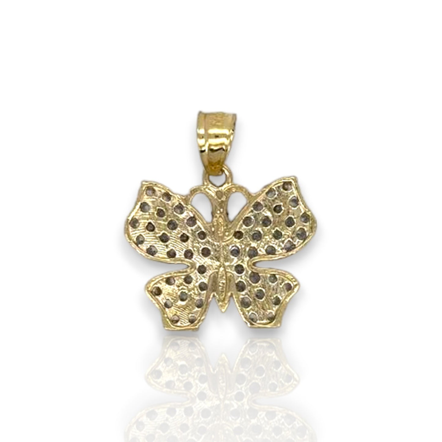 Butterfly Cz Pendant - 10K Yellow Gold