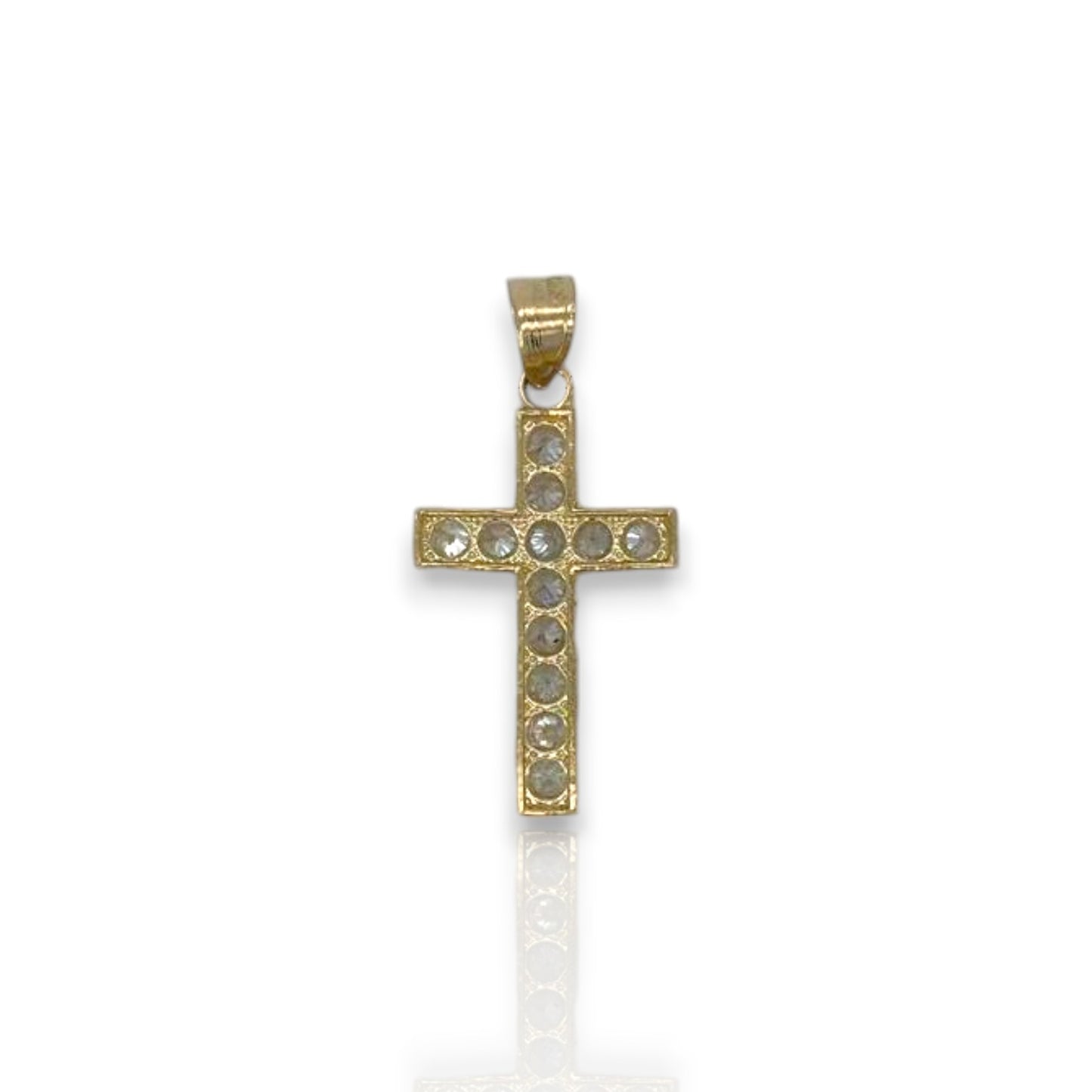 Cross Cz Pendant - 10k Yellow Gold