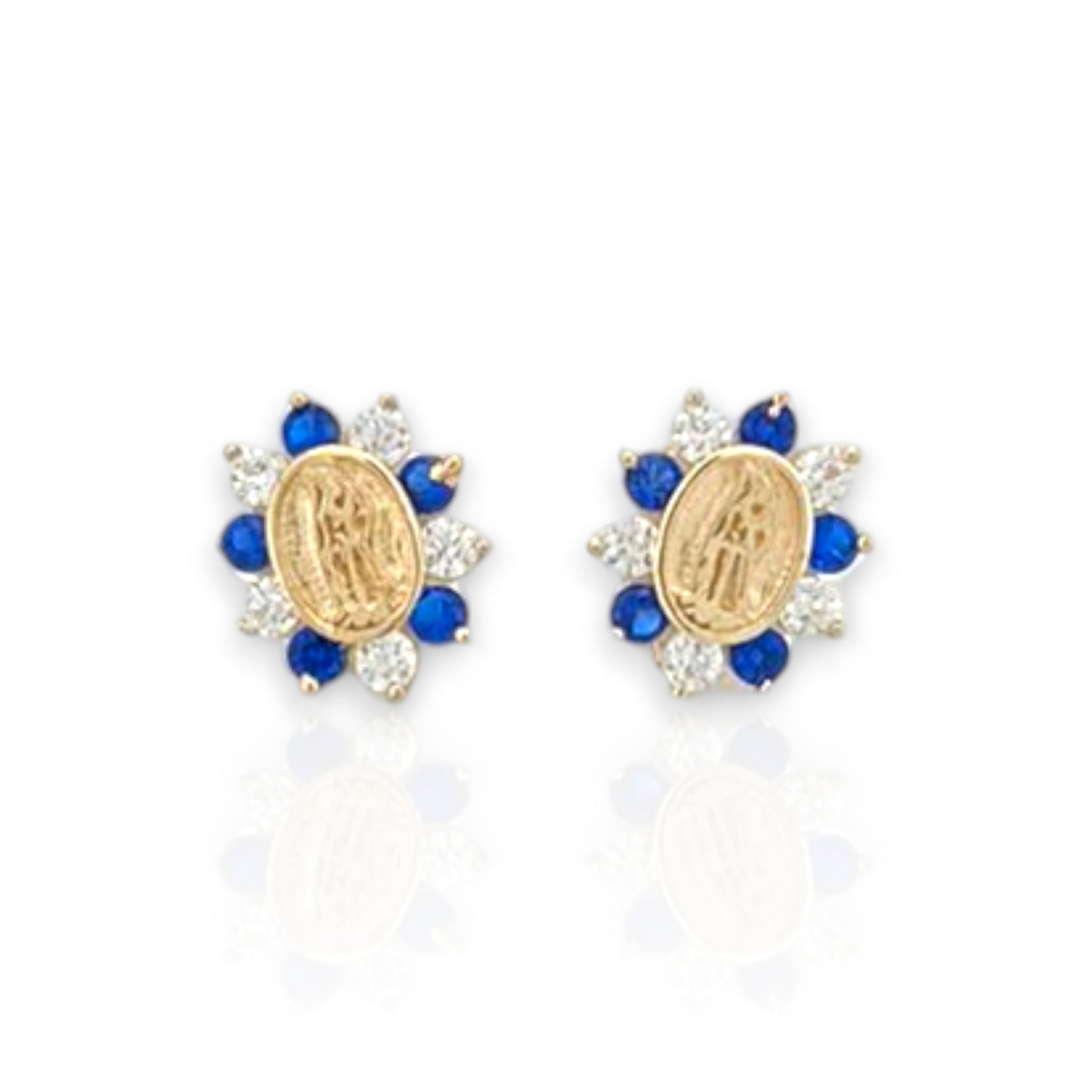 St Lazzaro Flower CZ Stud Earrings - 10K Yellow Gold
