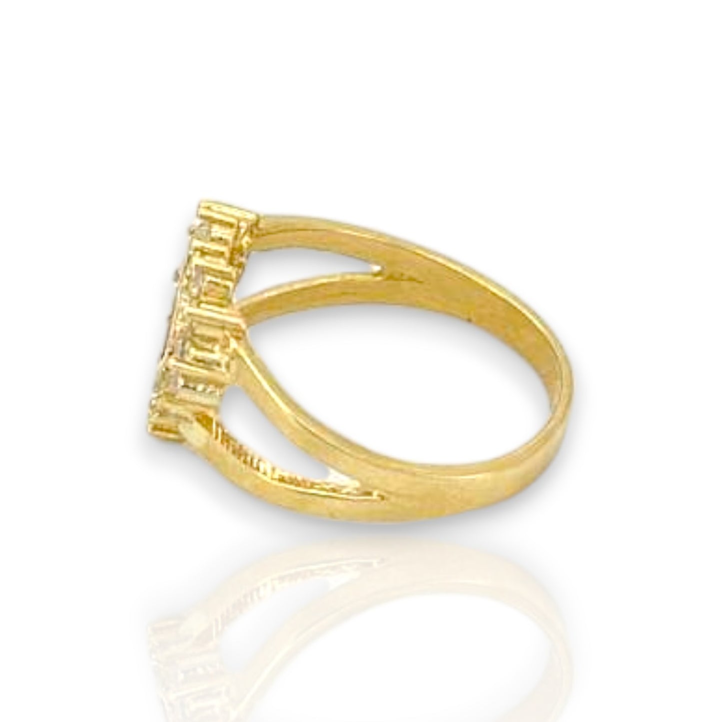 Heart CZ Ring - 10K Yellow Gold