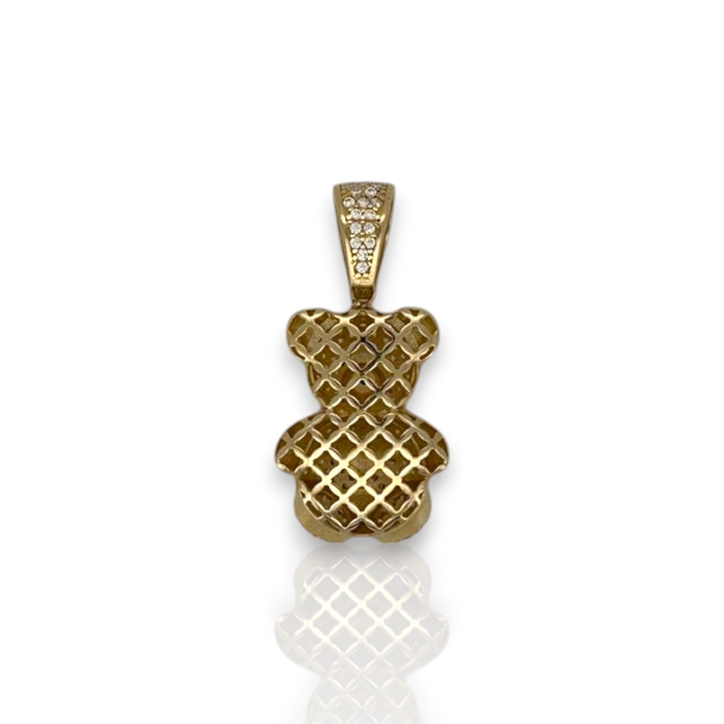 Heart Teddy Bear Pendant - 14k Yellow Gold