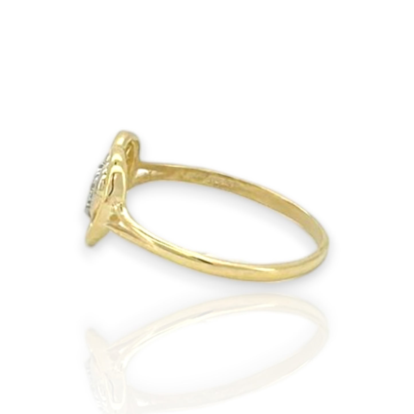 Anillo con circonita cúbica - Oro amarillo de 10 quilates