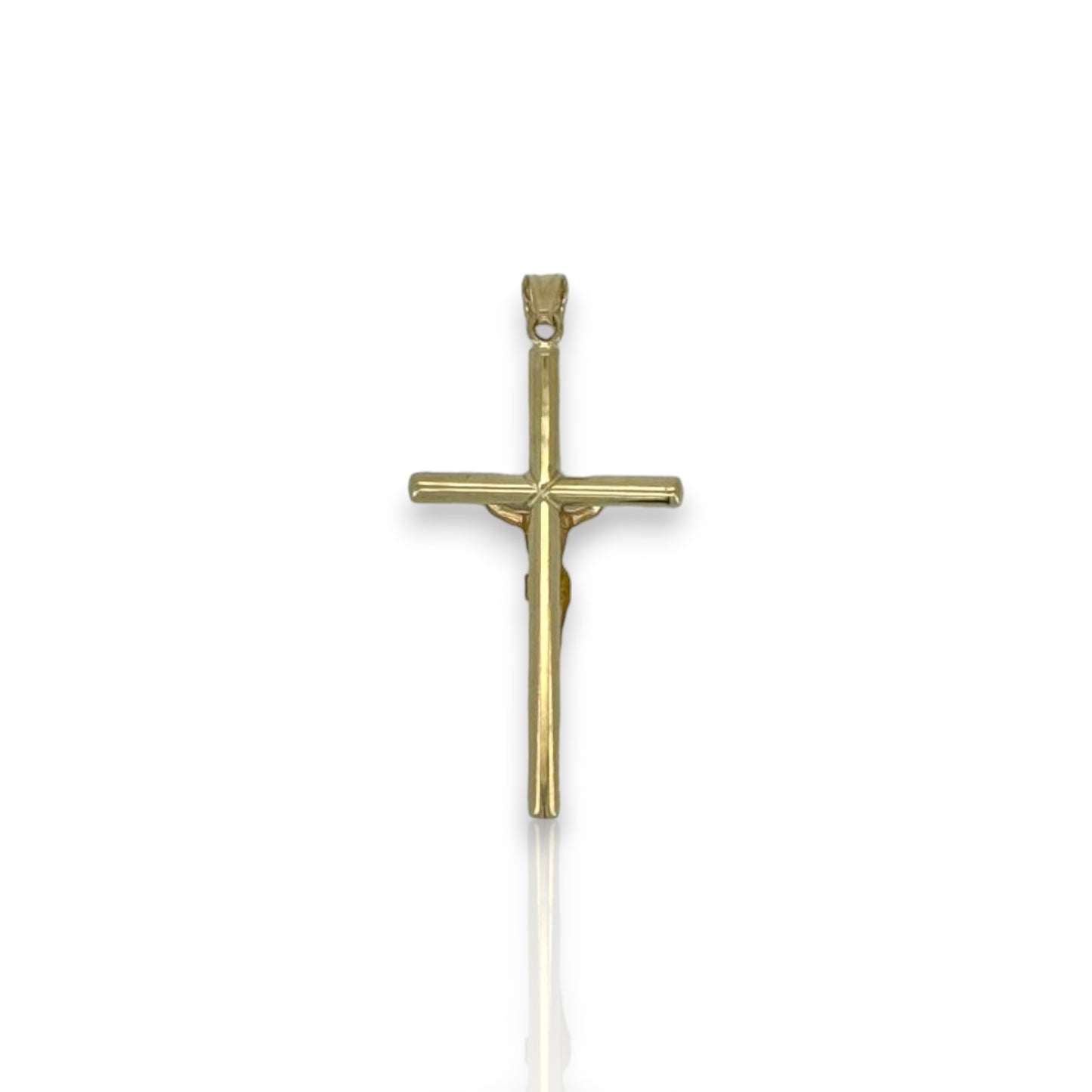 Cross Two Tone Pendant - 14k Yellow Gold