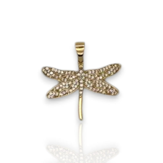 Butterfly Cz Pendant - 14K Yellow Gold