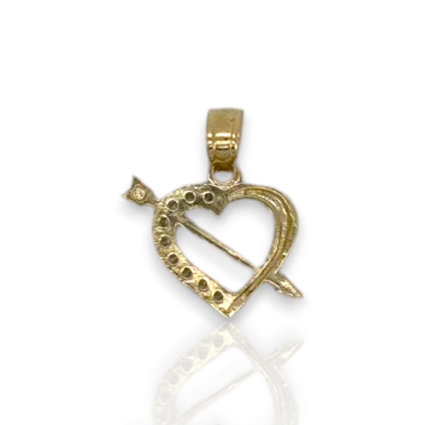 Heart Cz Pendant - 10K Yellow Gold