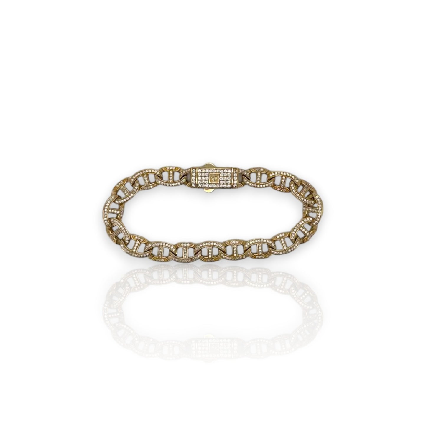 Valentino Link Cz Bracelet - 10K Yellow Gold