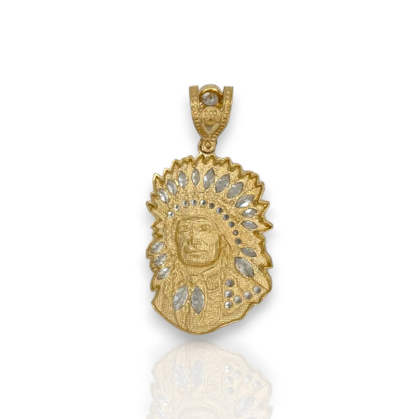 Native American "Chief" Pendant - 14K Yellow Gold