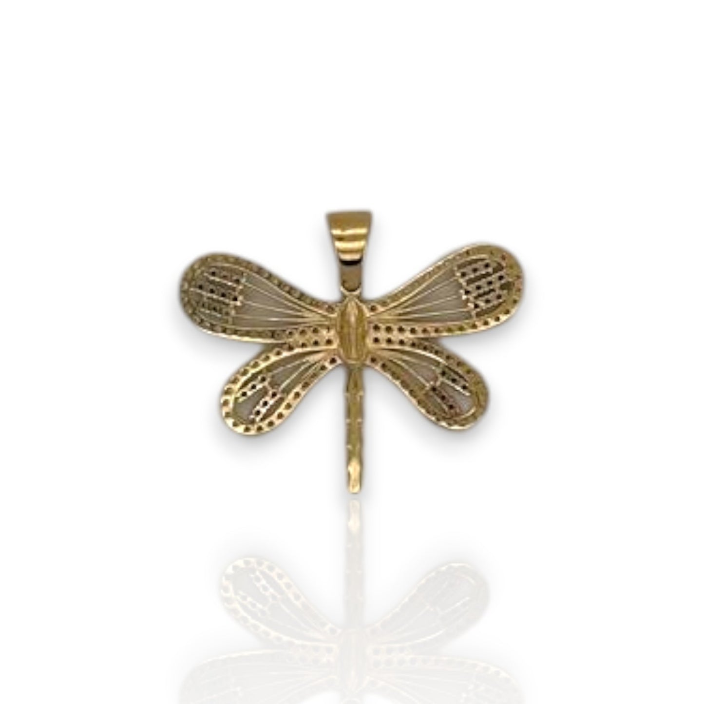 Butterfly Cz Pendant - 14K Yellow Gold
