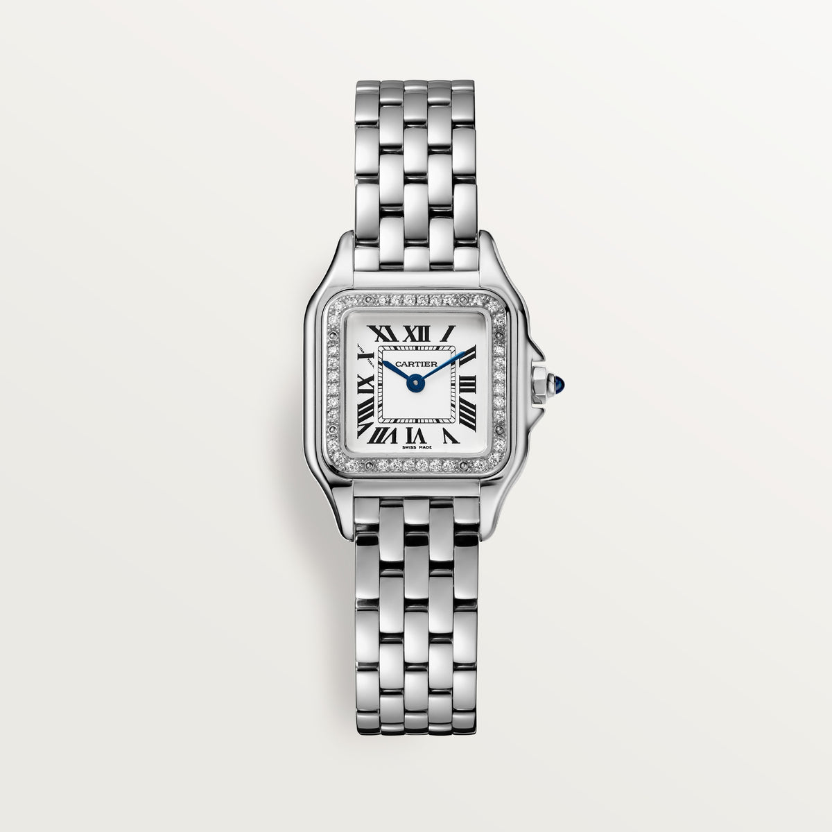 Cartier Panthère de Cartier W4PN0016 - Small model Steel, Silvered Dial, Steel bracelet