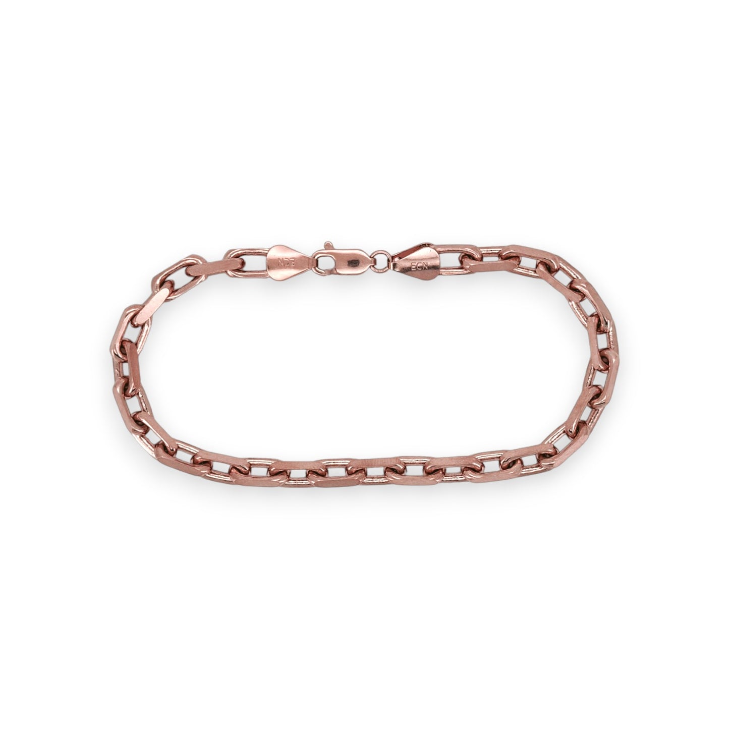 Brazalete de cadena de caja gruesa - Oro rosado de 14 k - Sólido