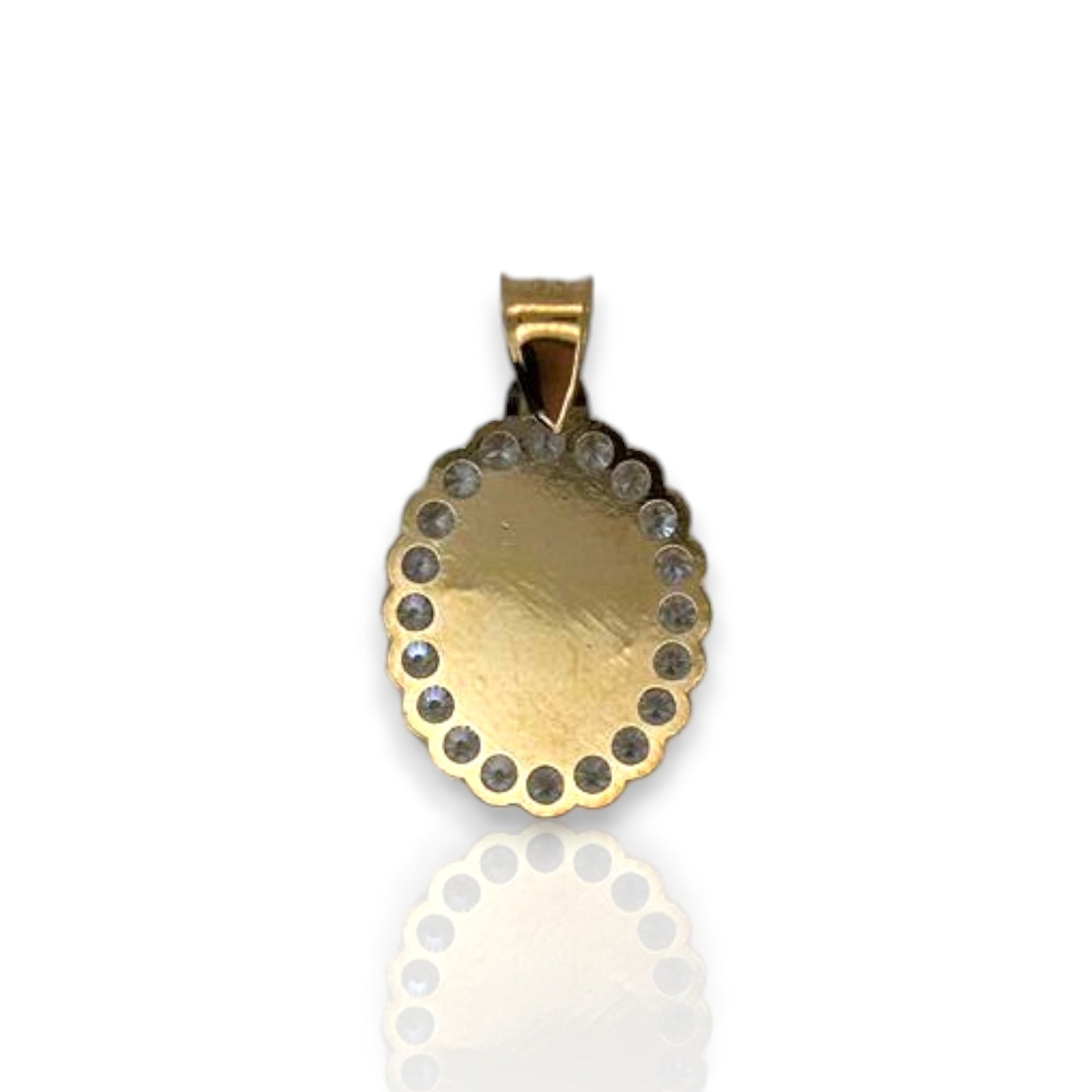 Oval Shape Bird CZ Pendant - 10K Yellow Gold