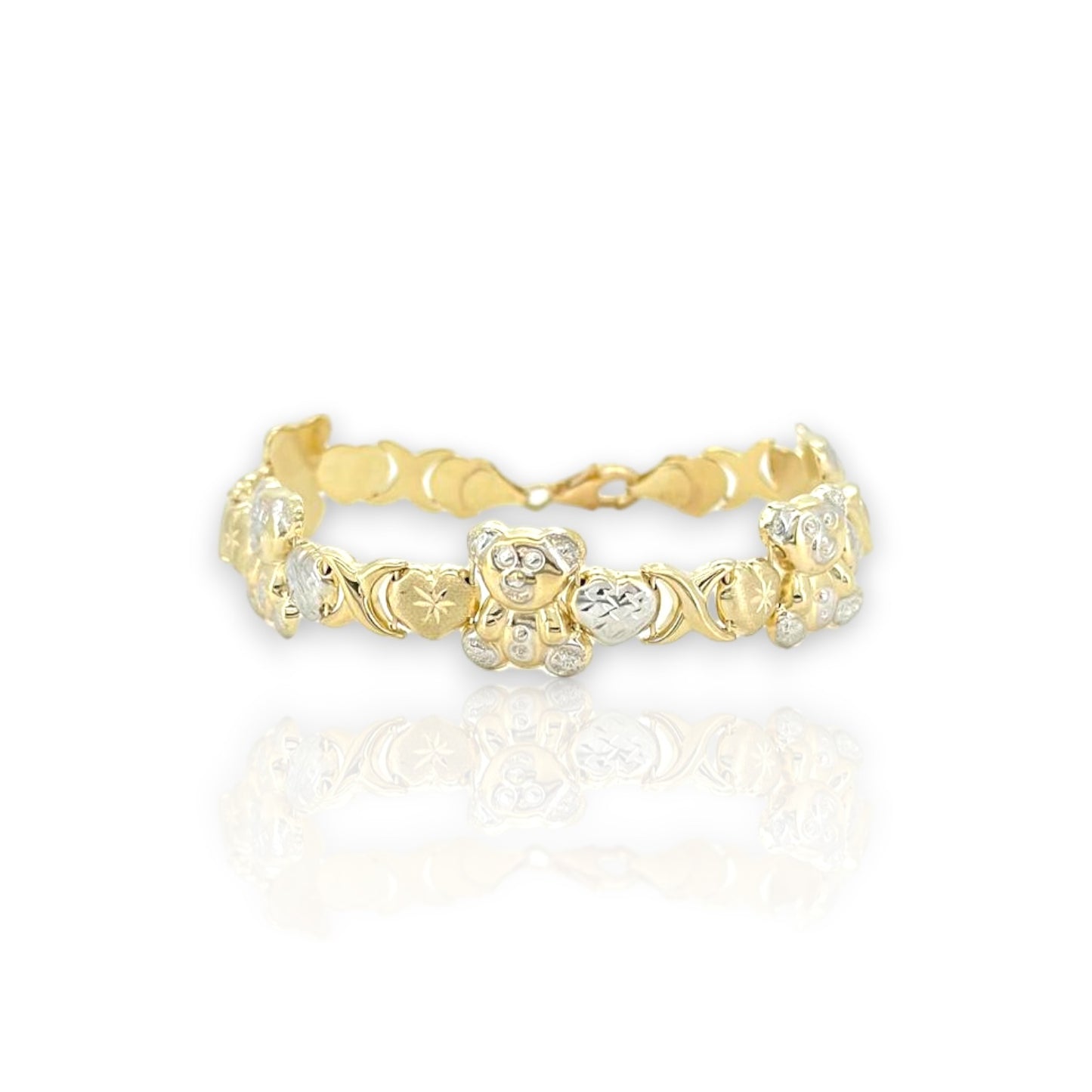 Teddy Bear Heart - 10K Yellow gold two tone