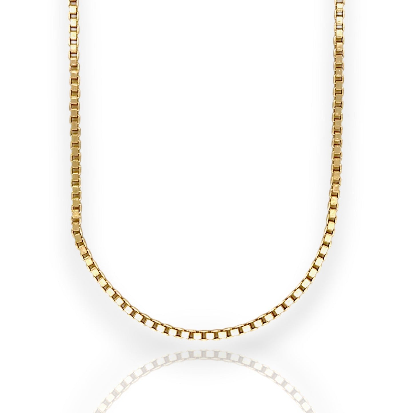 Box Chain Necklace - 10k Yellow Gold - Solid