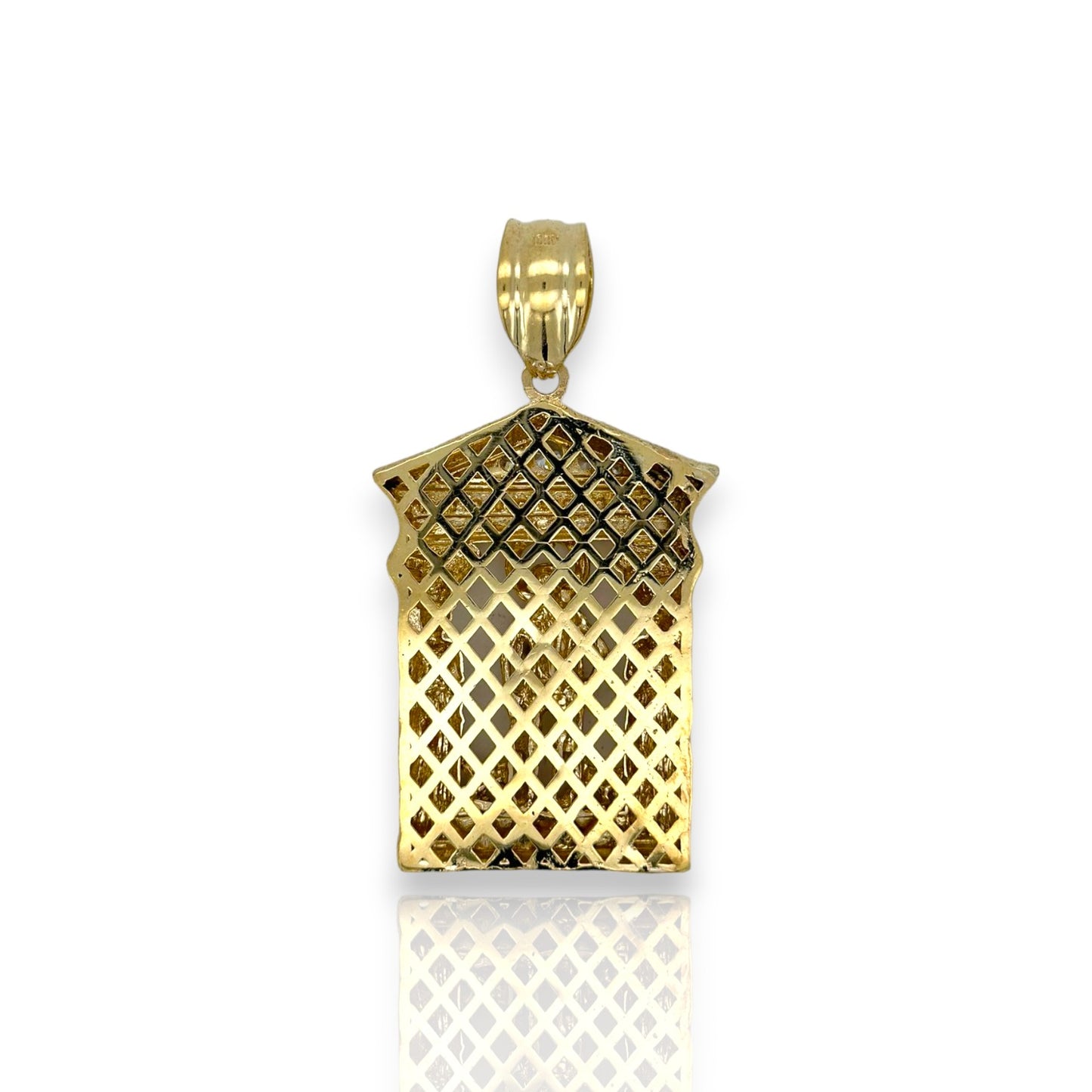 St Jude Two Tone Pendant CZ - 10k Yellow Gold