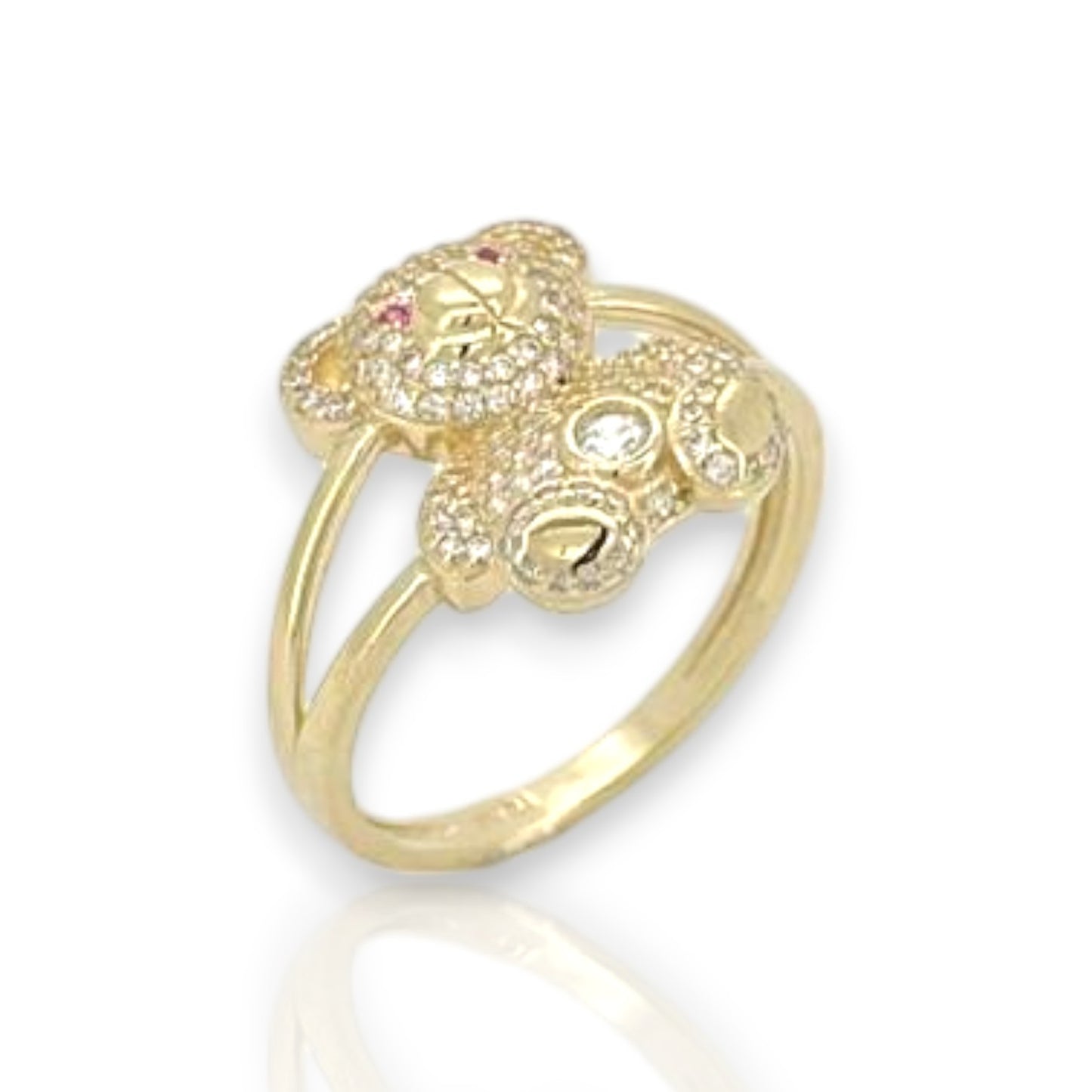 Teddy Bear Ring - 10K Yellow Gold